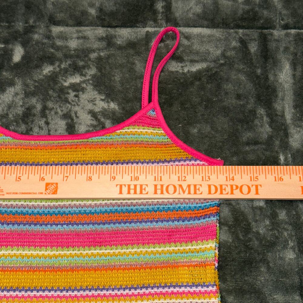 Shein Rainbow Knit Cropped Tank Top Women's Size XS Boho Summer Preppy - Picture 6 of 7